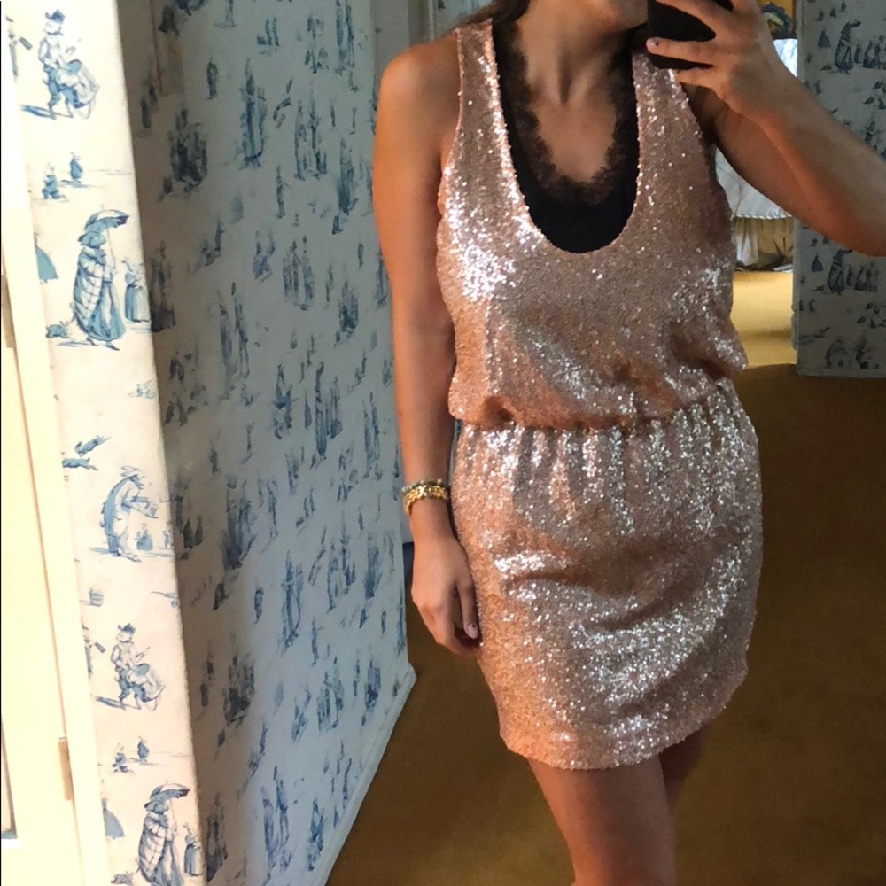 Pink champagne mini dress
